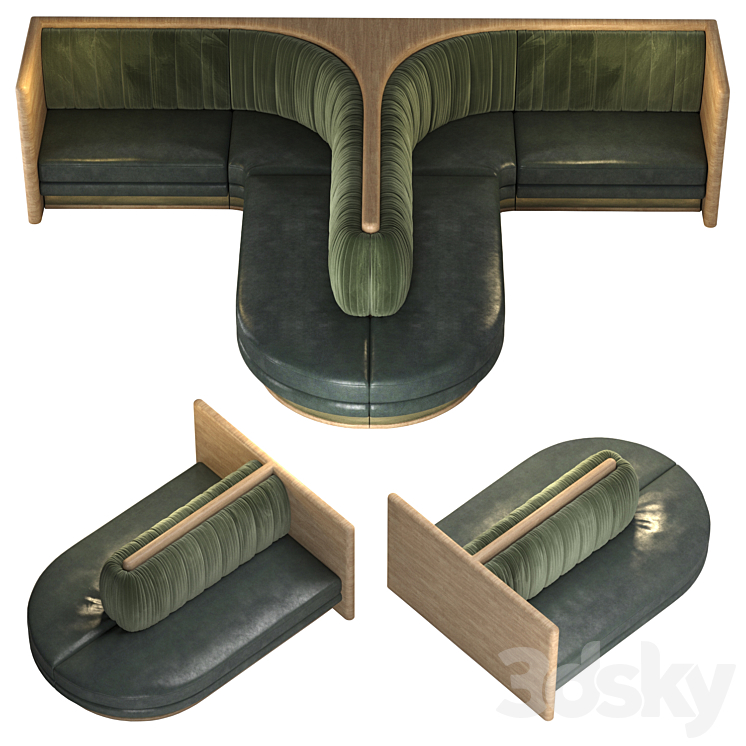 D8-sofa for restaurant 3DS Max Model - thumbnail 2