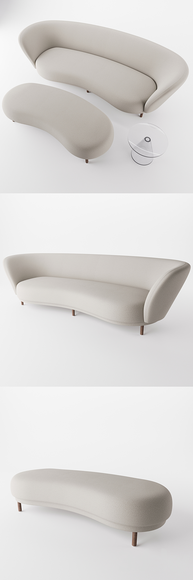 Dandy Sofa _ Ottoman by Massproductions 3DS Max Model - thumbnail 2