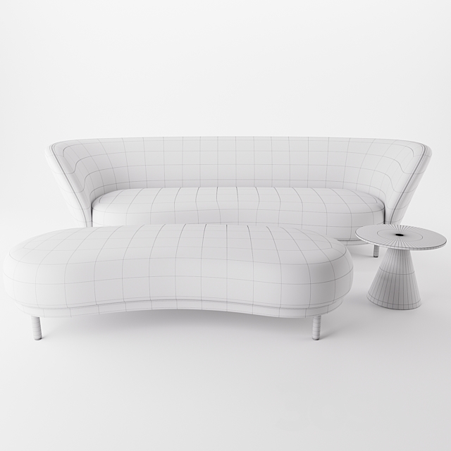 Dandy Sofa _ Ottoman by Massproductions 3DS Max Model - thumbnail 3