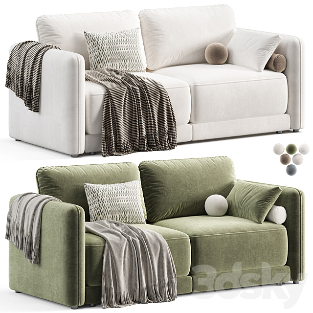 Dantone Home Marley straight folding Sofa 3ds Max - thumbnail 3