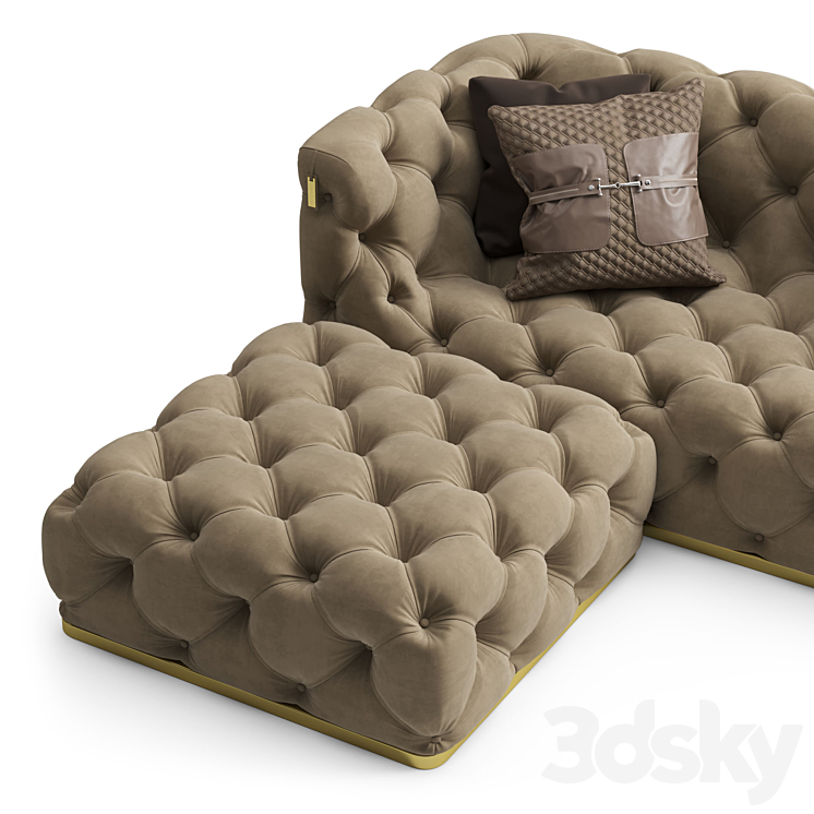 Daybed Vittoria Frigerio Caracciolo 3DS Max Model - thumbnail 2