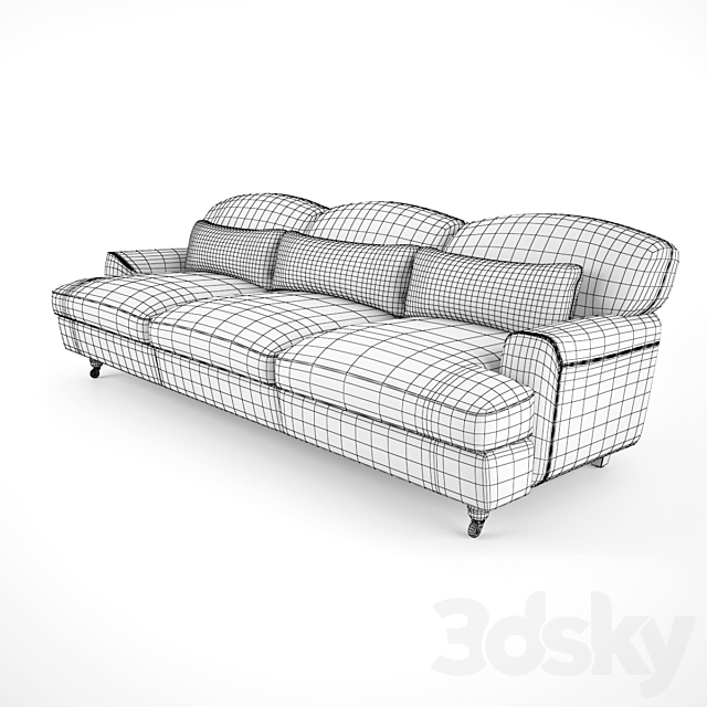 De Padova – Raffles Sofa (three-seater sofa) 3DS Max Model - thumbnail 2