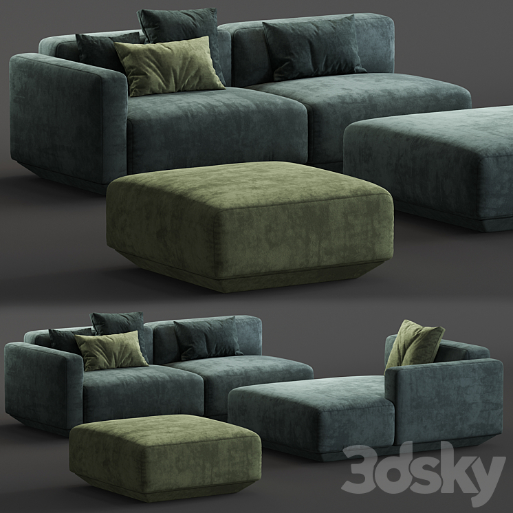 Develius modular sofa 3DS Max - thumbnail 1