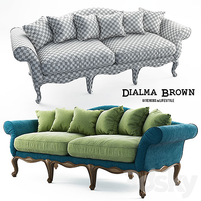 Dialma Brown Sofa DB005285 3ds Max - thumbnail 3