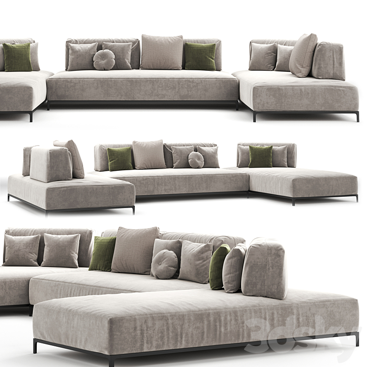 Diter Italia Sanders AIR Sofa 3DS Max Model - thumbnail 2