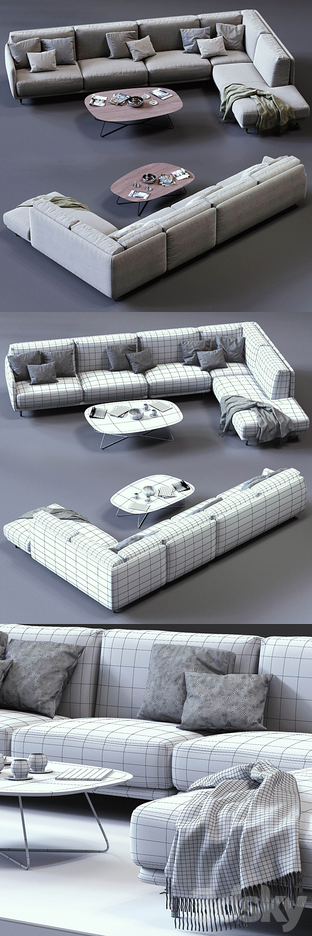 Ditre Italia ELLIOT Corner Sofa 3DSMax File - thumbnail 3