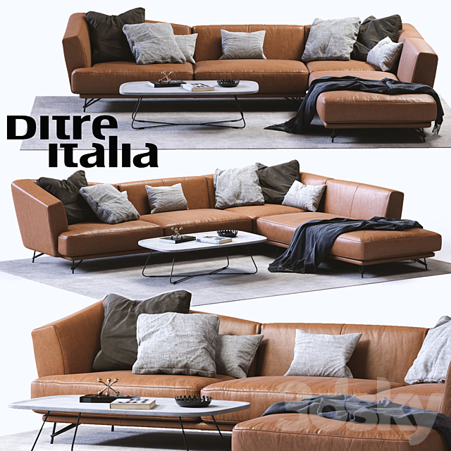 Ditre Italia LENNOX Leather Sofa 3DSMax File - thumbnail 1