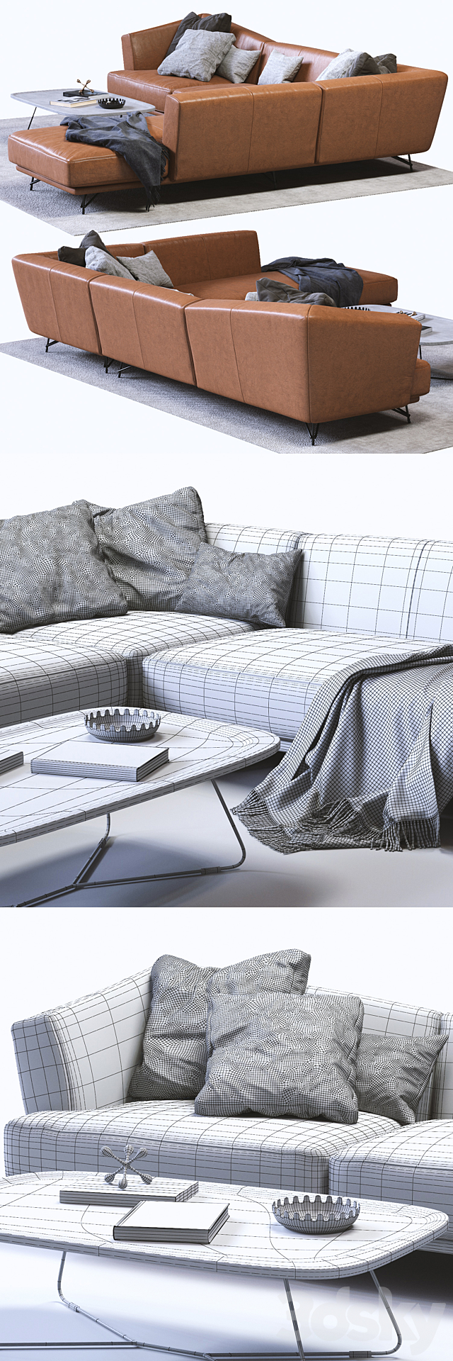 Ditre Italia LENNOX Leather Sofa 3DSMax File - thumbnail 3