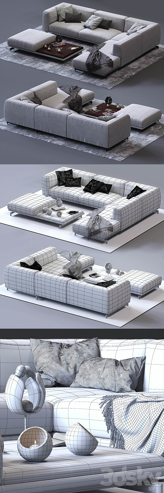 DITRE ITALIA St. Germain Corner Sofa 01 3DSMax File - thumbnail 3