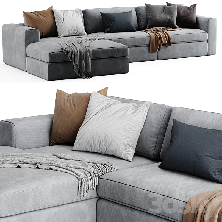 Ditre Urban Chaise Longue Sofa 3DS Max Model - thumbnail 1