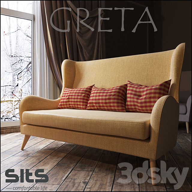 Double sofa GRETA 3DSMax File - thumbnail 1