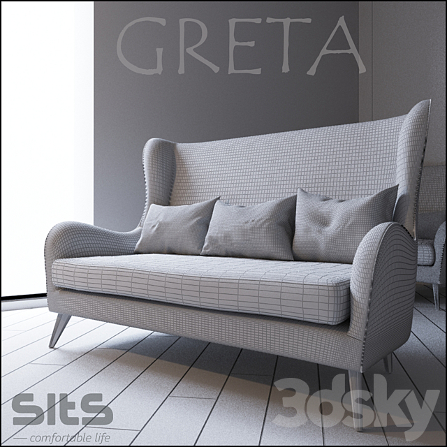 Double sofa GRETA 3DSMax File - thumbnail 2