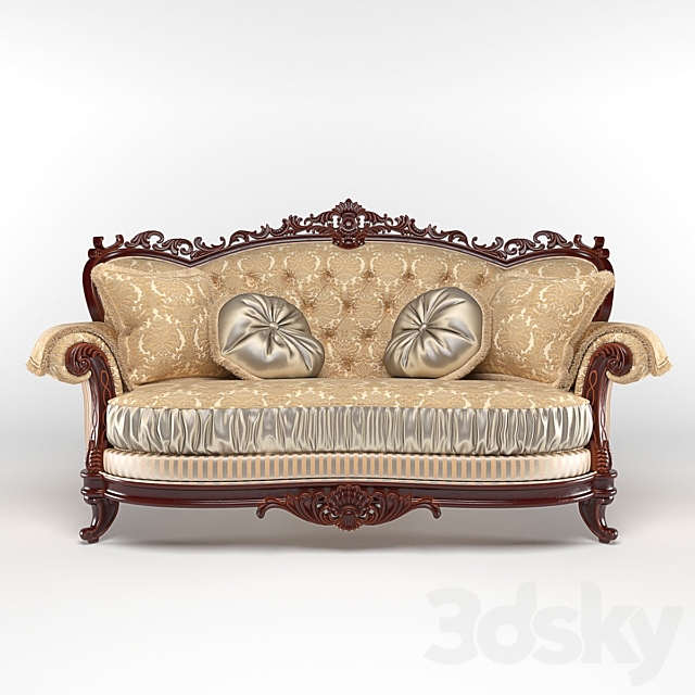 Double sofa Milord Gold 3DS Max Model - thumbnail 2