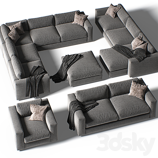 DWR Reid Sectional set 3DSMax File - thumbnail 1