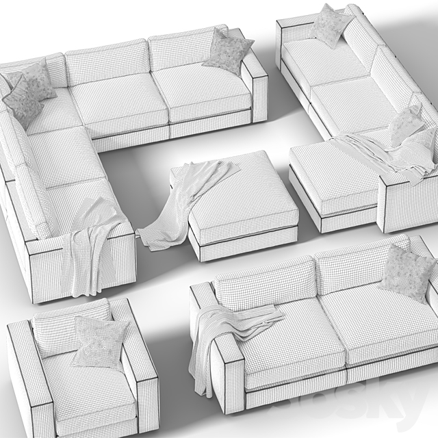 DWR Reid Sectional set 3DSMax File - thumbnail 3