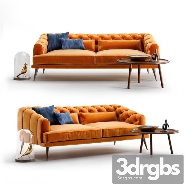 Earl Grey Sofa Set 3dsmax Download - thumbnail 1