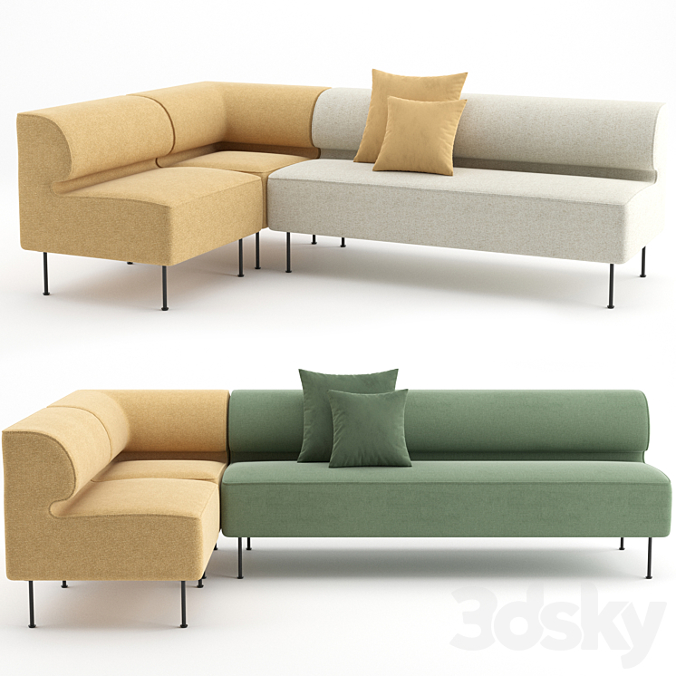 Eave Dining Sofa by MENU 3DS Max Model - thumbnail 3