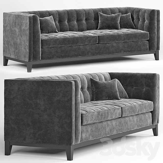 Eichholtz Aldgate Modern Classic Black Velvet Modular Sofa 3ds Max - thumbnail 1