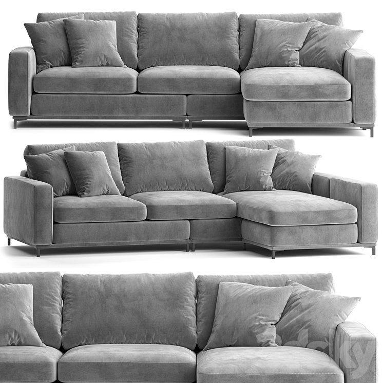 Eichholtz – Feraud Lounge Sofa 3DS Max Model - thumbnail 1