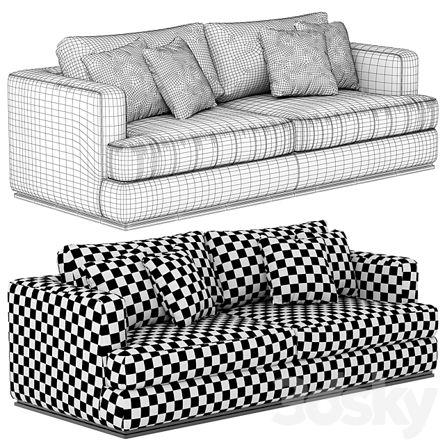 Eichholtz Sofa Hallandale 3ds Max - thumbnail 2