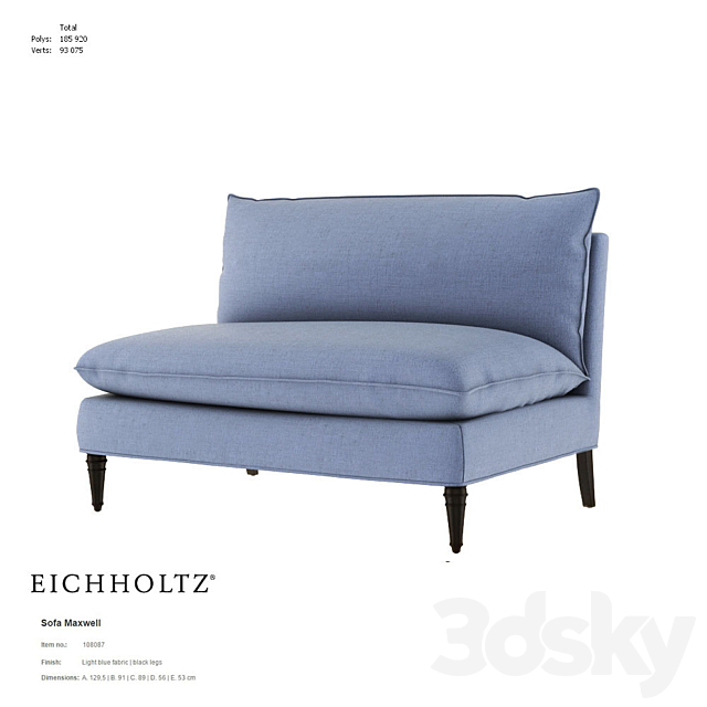 EICHHOLTZ Sofa Maxwell 108087 3DSMax File - thumbnail 1