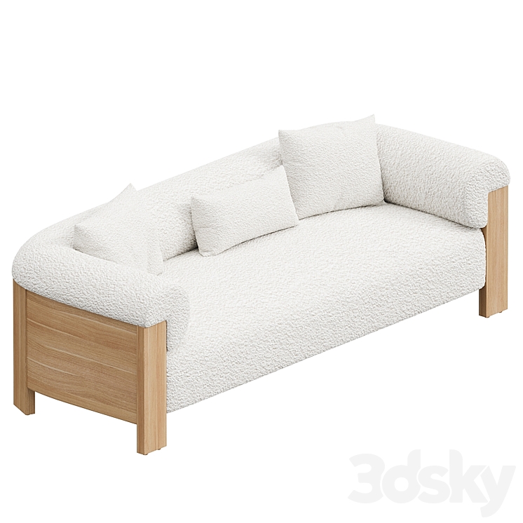 Eldon Three Seater Sofa Oak Boucle 3DS Max Model - thumbnail 2