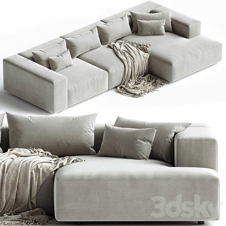 Eleonore 330x170cm modular sofa 3DS Max Model - thumbnail 3