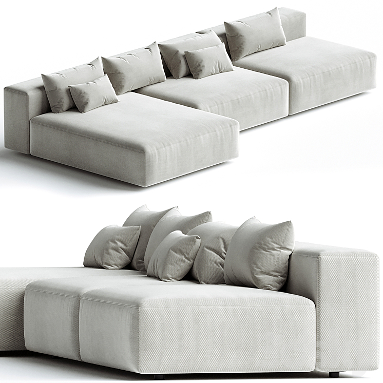 Eleonore 360x170cm modular sofa 3DS Max Model - thumbnail 1