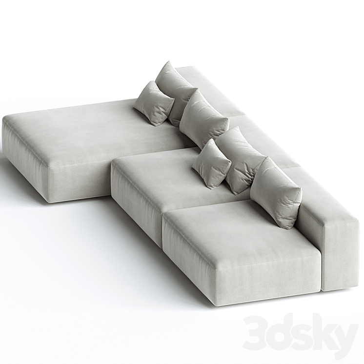 Eleonore 360x170cm modular sofa 3DS Max Model - thumbnail 2