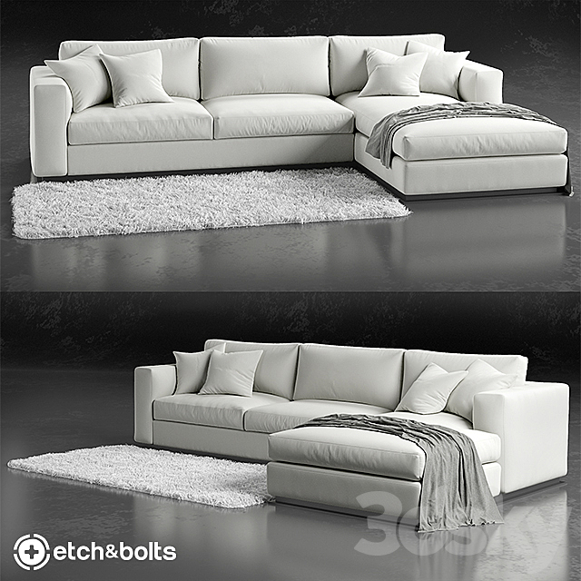 Etch&Bolts Eudora L-Shaped Sofa 3DSMax File - thumbnail 1