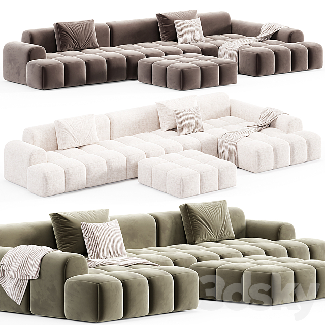 Extra Long Modern Sofa 3ds Max - thumbnail 1