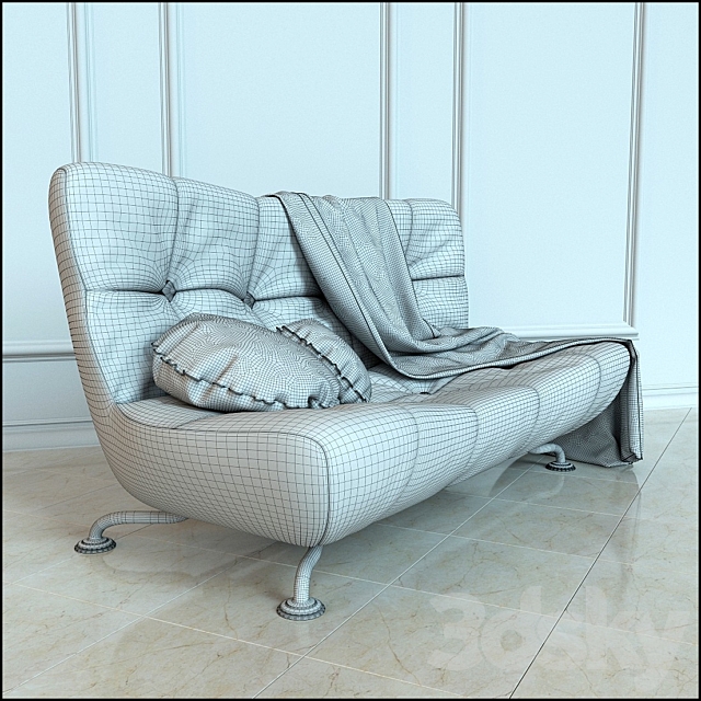 Fashionable family couch (author) 3DS Max Model - thumbnail 2