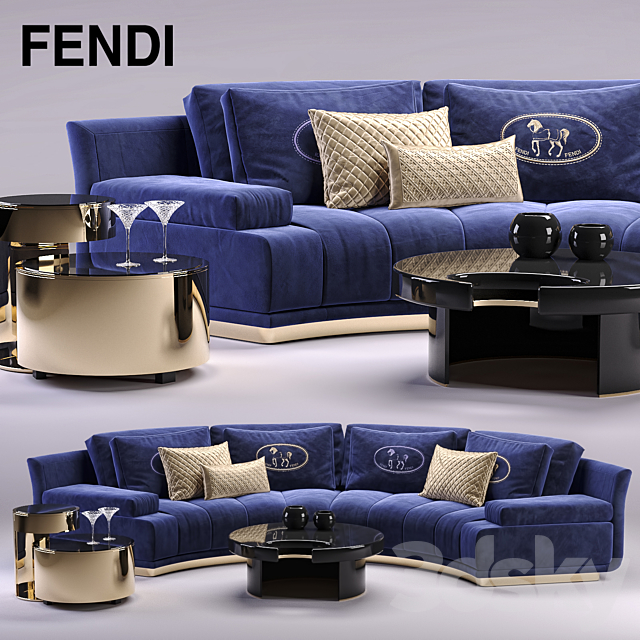 Fendi Artu Round Sectional Sofa 3DSMax File - thumbnail 1