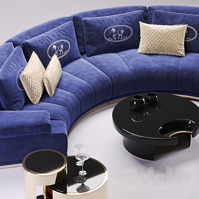 Fendi Artu Round Sectional Sofa 3DSMax File - thumbnail 2