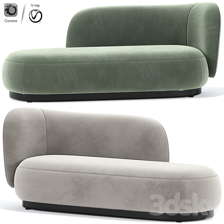 Ferm Living Rico Divan Chaise Lounge 3DS Max Model - thumbnail 1