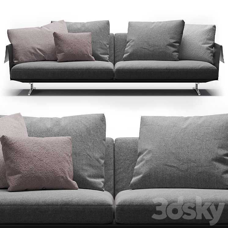 Flexform Bretton Sofa 3DS Max Model - thumbnail 1