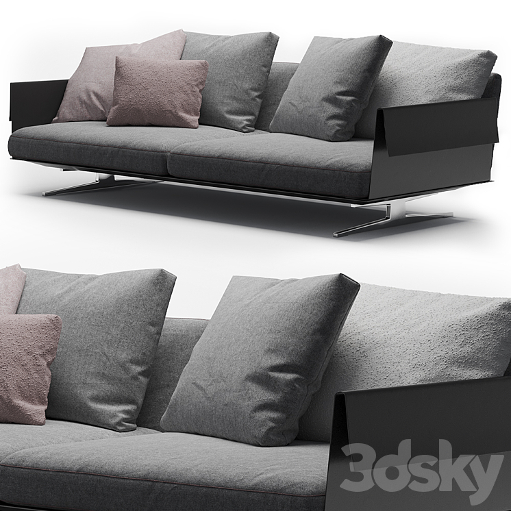 Flexform Bretton Sofa 3DS Max Model - thumbnail 2