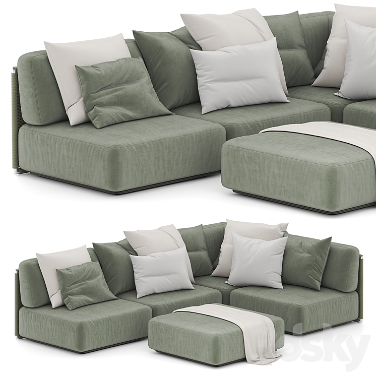 Flexform Eddy Sofa 3DS Max Model - thumbnail 1