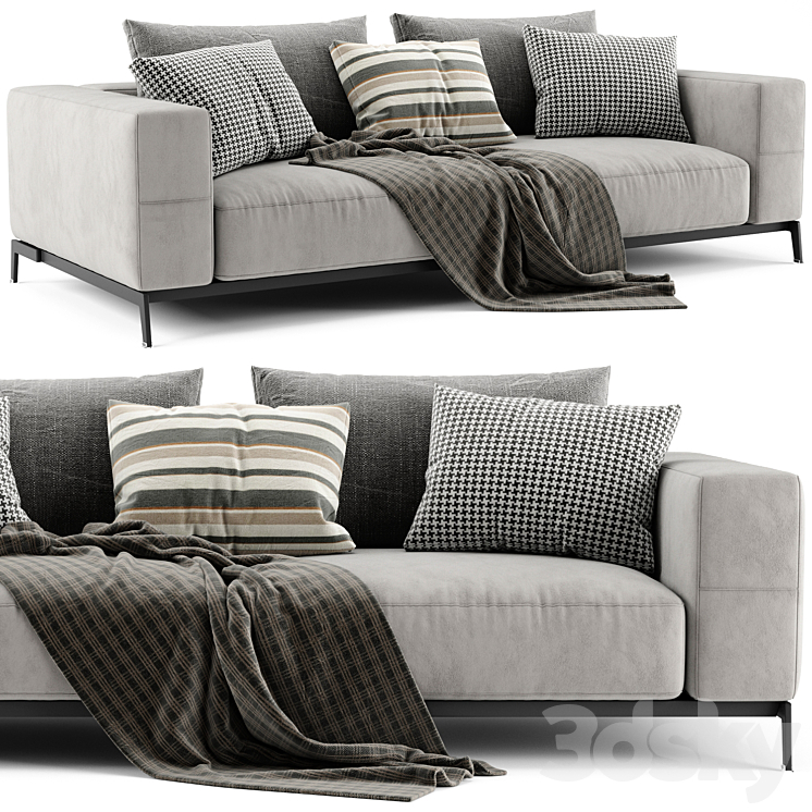 Flexform Ettore 2 Seats Sofa 3DS Max Model - thumbnail 3