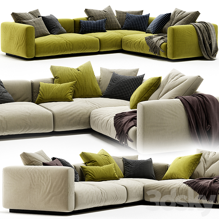 Flexform Lario Sofa 3DS Max Model - thumbnail 2