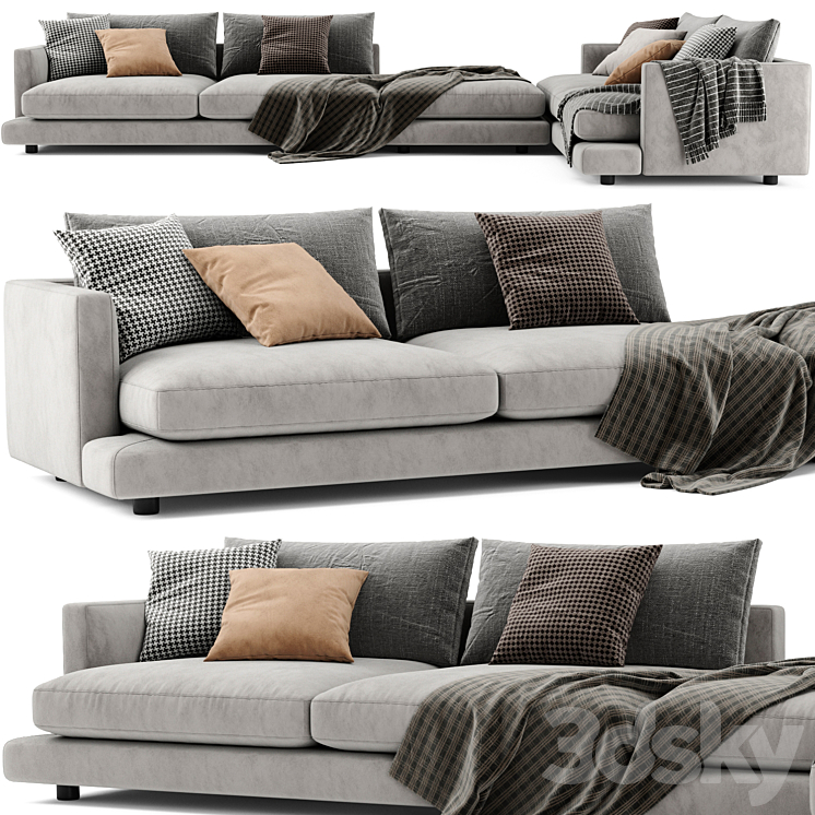 Flexform Long Island Sofa Set 01 3DS Max Model - thumbnail 2