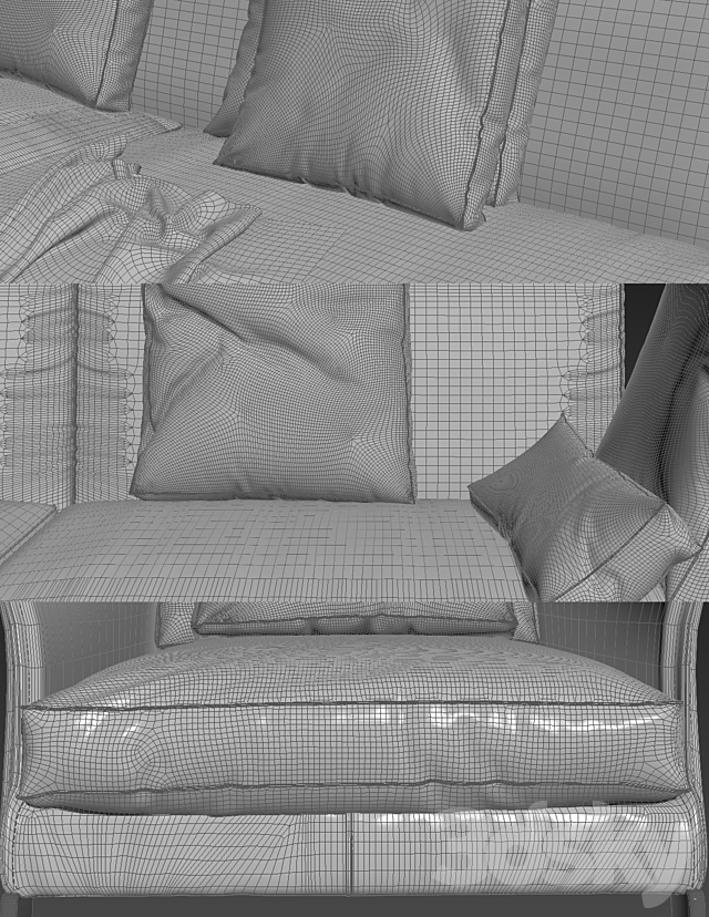 Flexform Set 02 Evergreen Sofa 3DSMax File - thumbnail 3