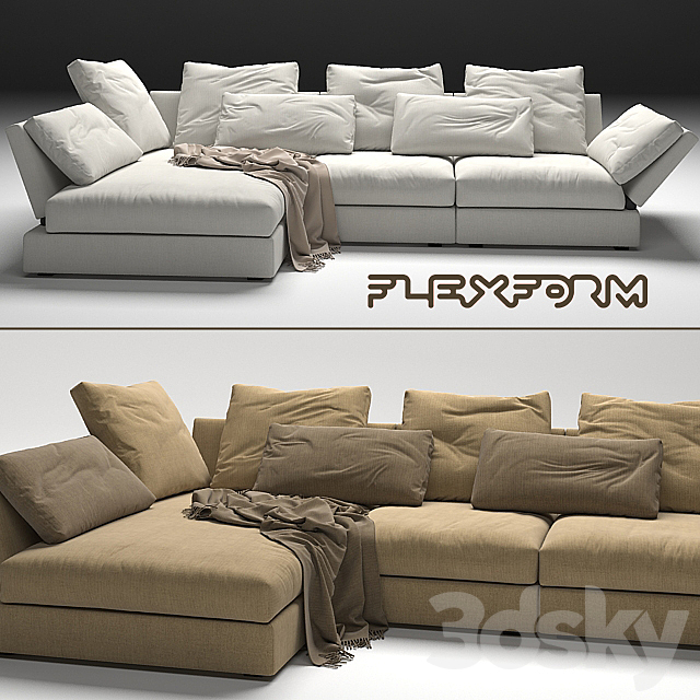 Flexform Sunny Sofa 3DS Max Model - thumbnail 1