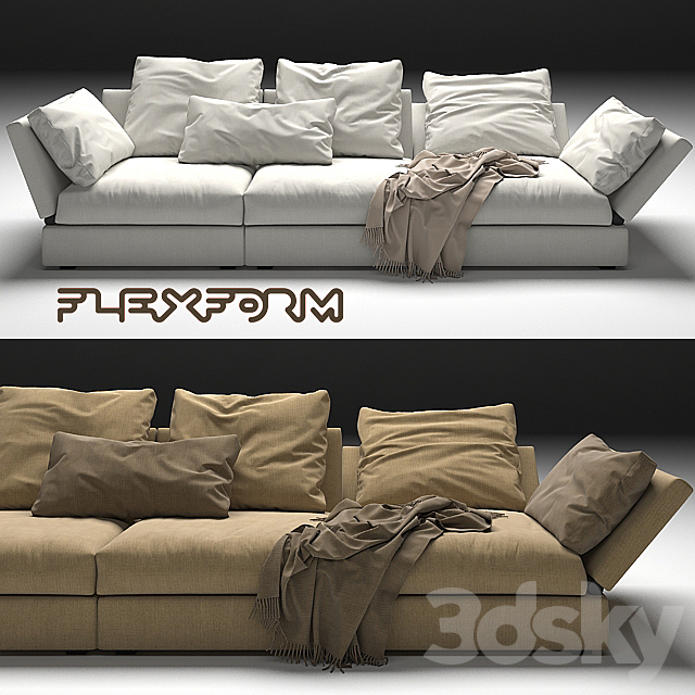 Flexform Sunny sofa 3DS Max Model - thumbnail 1