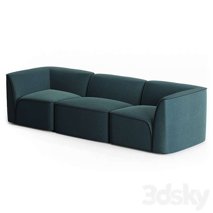 Flora 3-Seater Sofa by Woud Design 3DS Max Model - thumbnail 2