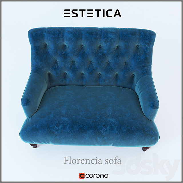 Florence Sofa furniture factory Estetica 3DS Max Model - thumbnail 2