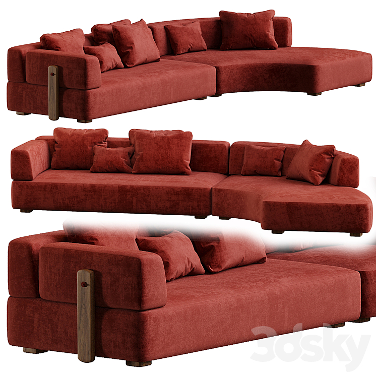 Florida sofa CORONA 3DS Max Model - thumbnail 2