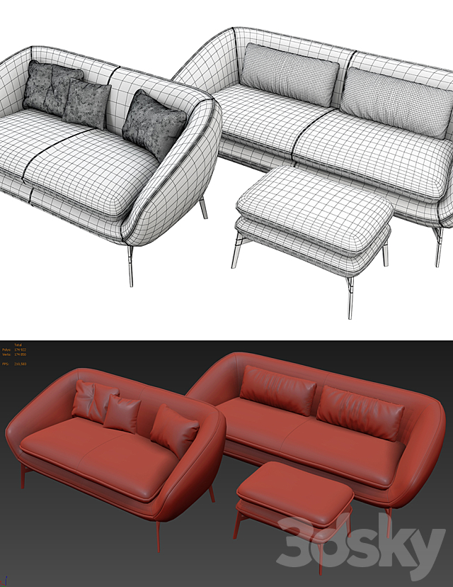 FLOW SOFA 3DSMax File - thumbnail 3