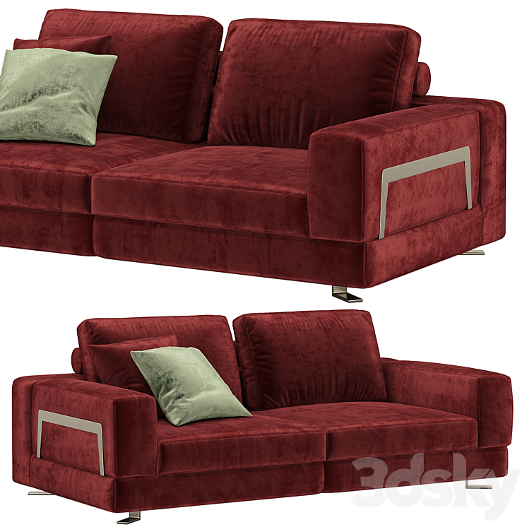 Former In Italia FELLINI Sofa straight 3DS Max Model - thumbnail 1