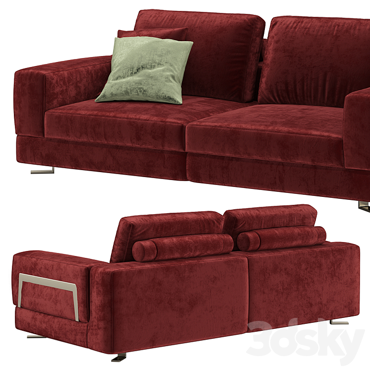 Former In Italia FELLINI Sofa straight 3DS Max Model - thumbnail 2